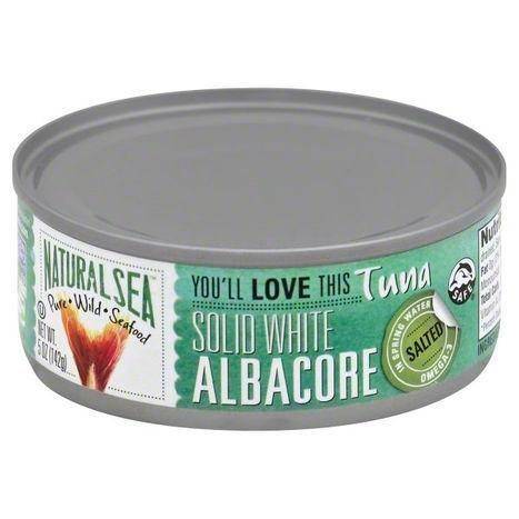 Natural Sea Albacore Tuna, Solid White, in Spring Water, Salted - 5 Ounces
