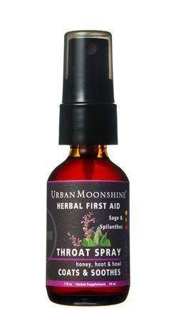 Urban Moonshine Throat Spray, Herbs & Raw Honey, Coats & Moistens - 1 Ounce