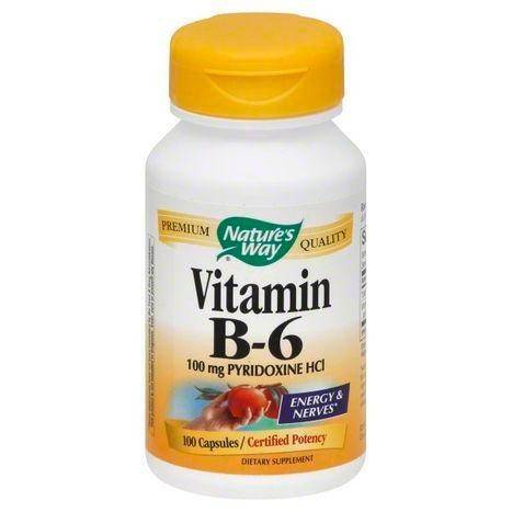 Natures Way Vitamin B-6, 100 mg, Capsules - 100 Each