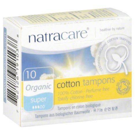 Natracare Cotton Tampons, Organic, Super - 10 Each