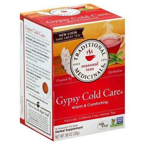 Traditional Medicinals Herbal Tea, Gypsy Cold Care, Caffeine Free, Wrapped Tea Bags - 16 Each