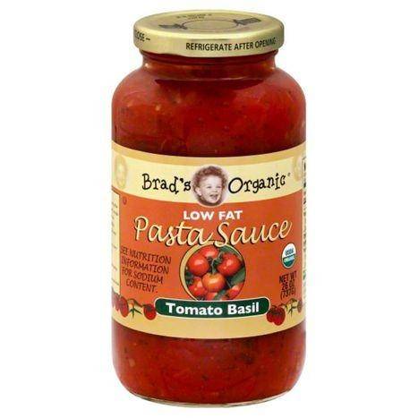 Brads Organic Pasta Sauce, Low Fat, Tomato Basil - 26 Ounces