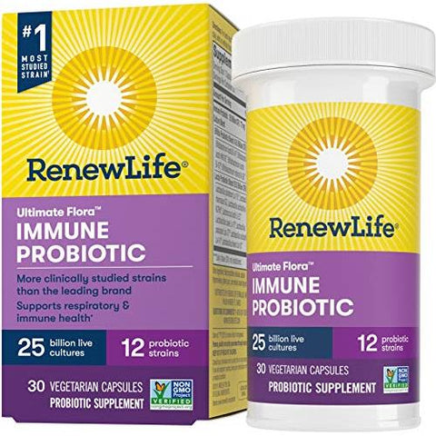 Renew Life Ultimate Flora Immune Probiotic 25 Billion Live Cultures-30 Vegetable Capsules