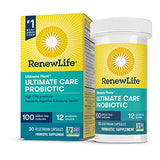 Renew Life Ultimate Flora Ultimate Care Probiotic 100 Billion Live Cultures 40 Probiotic Strains-30 Vegetarian Capsules