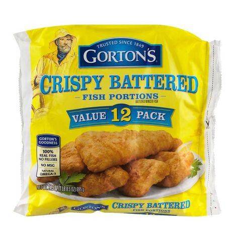 Gortons Fish Portions, Crispy Battered, Value 12 Pack - 12 Each