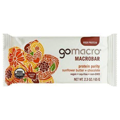GoMacro Macrobar, Sunflower Butter + Chocolate, Protein Purity - 2.3 Ounces