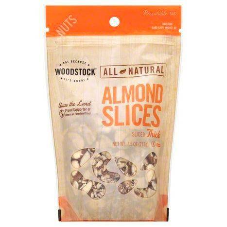 Woodstock Almond Slices, All-Natural - 7.5 Ounces