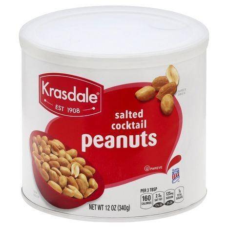 Krasdale Peanuts, Salted, Cocktail - 12 Ounces