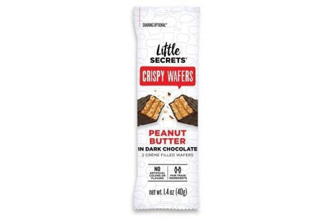 Little Secrets Crispy Wafers, Peanut Butter in Dark Chocolate - 1.4 Ounces