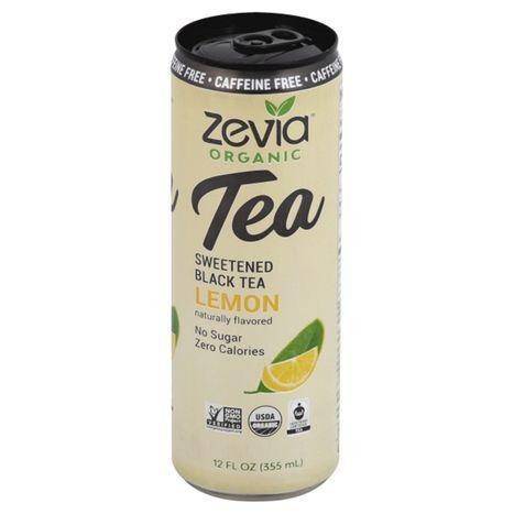 Zevia Tea, Black, Organic, Lemon, Sweetened - 12 Ounces