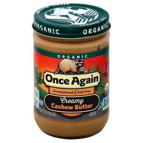 Once Again Organic Cashew Butter, Unsweetened & No Salt Added, Creamy - 16 Ounces