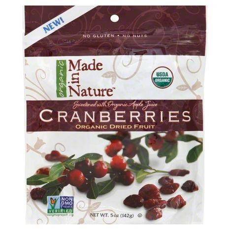 Made In Nature Organic Dried Fruit, Cranberries - 5 Ounces