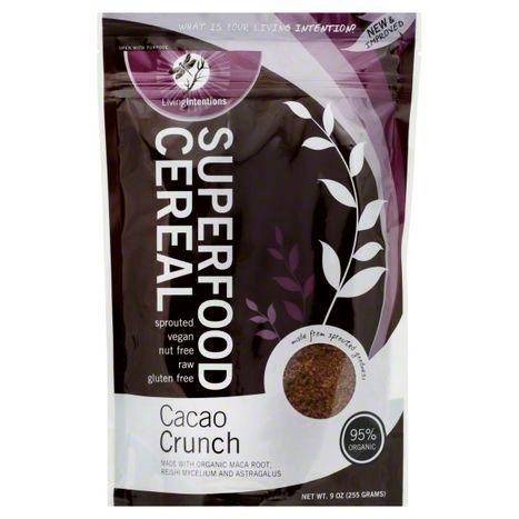 Living Intentions Cereal, Superfood, Cacao Crunch - 9 Ounces
