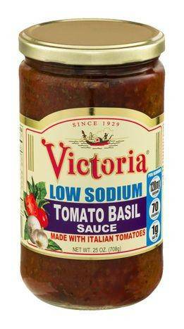 Victoria Sauce, All Natural, Low Sodium, Tomato Basil - 24 Ounces
