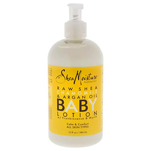 Shea Moisture Raw Shea Chamomile & Argan Oil Baby Healing lotion With Frankincense & Myrrh Calm & Comfort-13 Oz