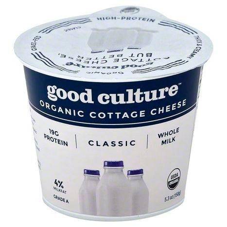 Good Culture Cottage Cheese, Organic, 4% Milkfat, Classic - 5.3 Ounces