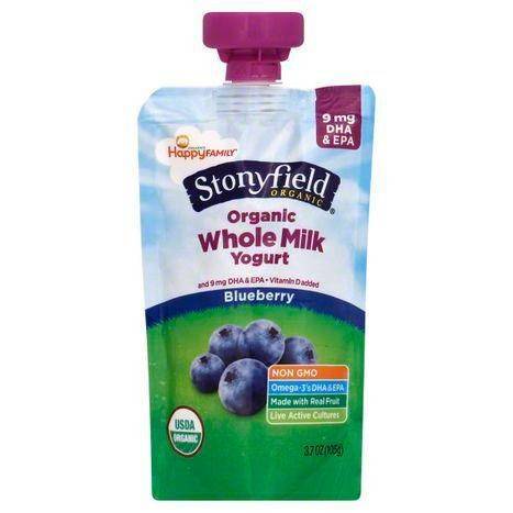 Stonyfield Farm Organic Yogurt, Whole Milk, Blueberry - 3.5 Ounces