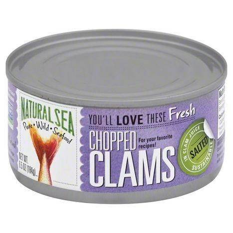 Natural Sea Clams, in Clam Juice, Chopped, Salted - 6.5 Ounces