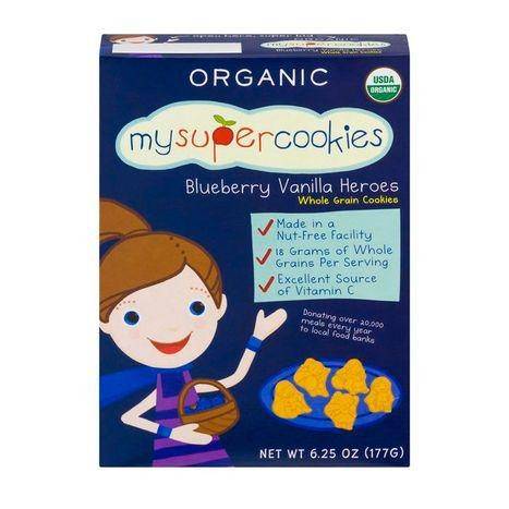 MySuperCookies Cookies, Whole Grain, Blueberry Vanilla Heroes, Organic - 6.25 Ounces