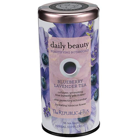 The Republic Of Tea Daily Beauty Bluberry Lavender Tea 36 Tea Bags-