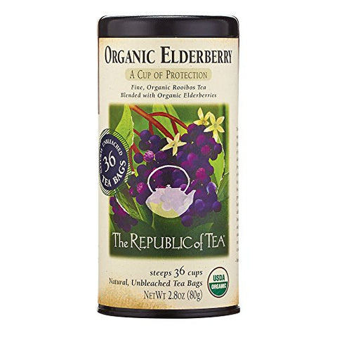 The Republic Of Tea Organic Elderberry-36 Unbleached Tea Bags 2.03 Oz