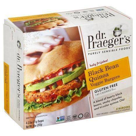 Dr Praegers Veggie Burgers, Gluten Free, Black Bean Quinoa - 4 Each