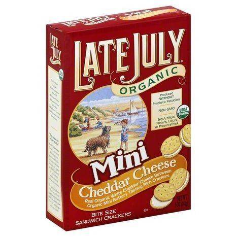 Late July Organic Sandwich Crackers, Cheddar Cheese, Mini - 5 Ounces