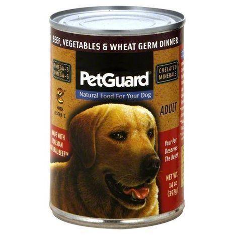 Pet Guard Dog Food, Adult, Beef, Vegetables & Wheat Germ Dinner - 14 Ounces