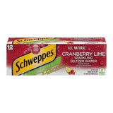 Schweppes Seltzer Water, Sparkling, Cranberry Lime - 12 Pack