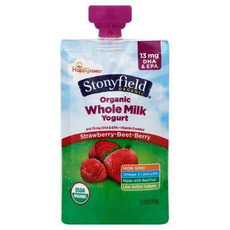 Stonyfield Farm Organic Yogurt, Organic, Whole Milk, Strawberry-Beet-Berry - 3.7 Ounces