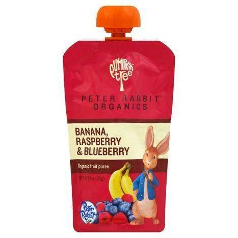 Pumpkin Tree Peter Rabbit Organics Fruit Puree, Organic, Banana, Raspberry & Blueberry - 4 Ounces