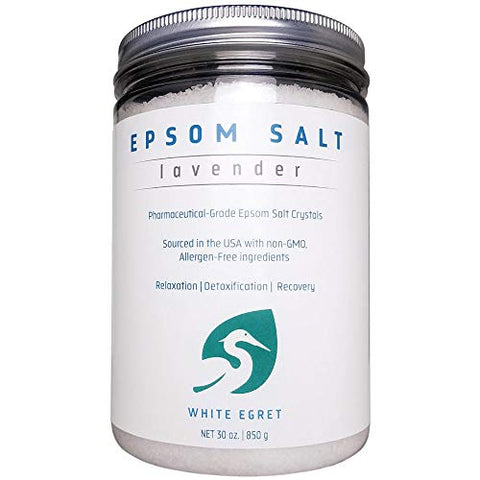 White Egret Pharmaceutical Grade Lavender Epsom Salt-30 Oz