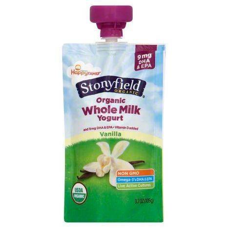Stonyfield Farm Organic Yogurt, Whole Milk, Organic, Vanilla - 3.7 Ounces