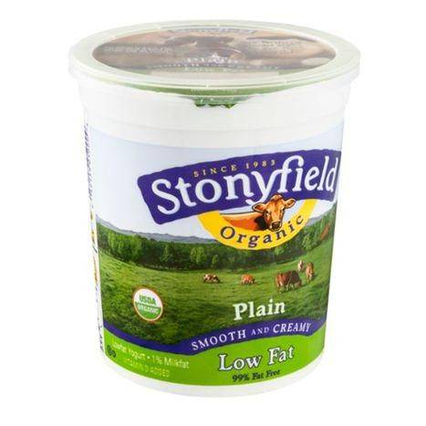 Stonyfield Farm Organic Yogurt, Lowfat, Smooth & Creamy, Plain - 32 Ounces