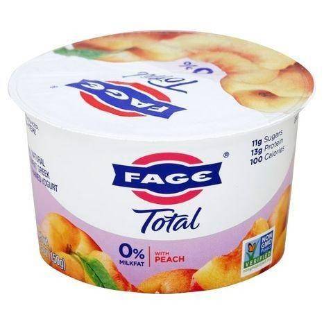 Fage Total Yogurt, Greek, Nonfat, Strained, with Peach - 5.3 Ounces