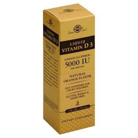 Solgar Vitamin D3, 5000 IU, Liquid, Natural Orange Flavor - 2 Ounces