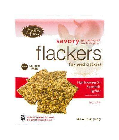 Doctor In The Kitchen Flackers Crackers, Flax Seed, Savory - 5 Ounces