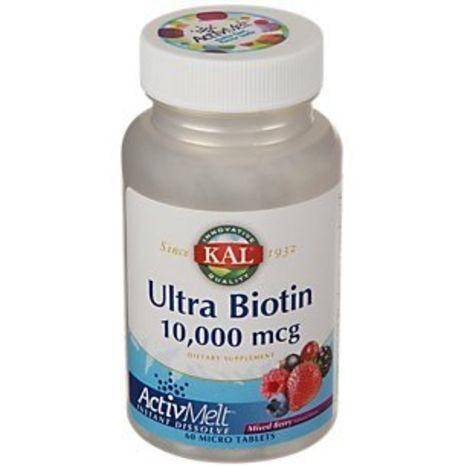 Kal Ultra Biotin ActivMelt, Mixed Berry 10,000MCG - 60 Count