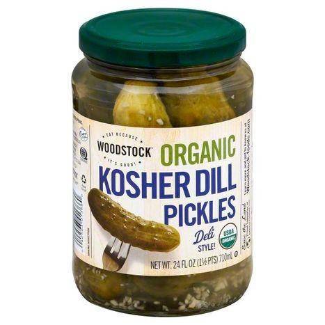 Woodstock Pickles, Organic, Kosher Dill, Whole - 24 Ounces