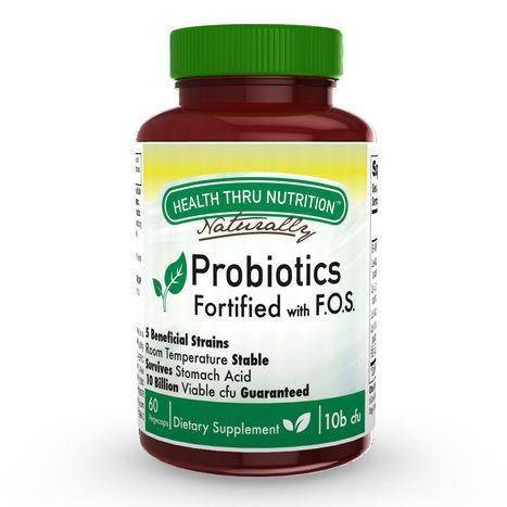 Health Thru Nutrition Probiotics with FOS 10 Billion CFU - 60 VegCaps