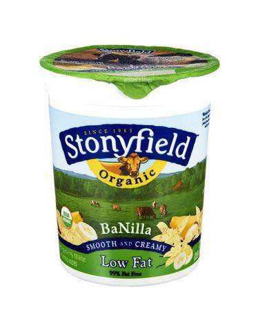 Stonyfield Farm Organic Yogurt, Lowfat, Banilla - 32 Ounces