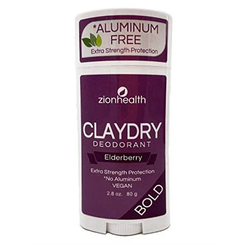 Zion Health ClayDry Deodrant Elderberry Bold-2.8 Oz